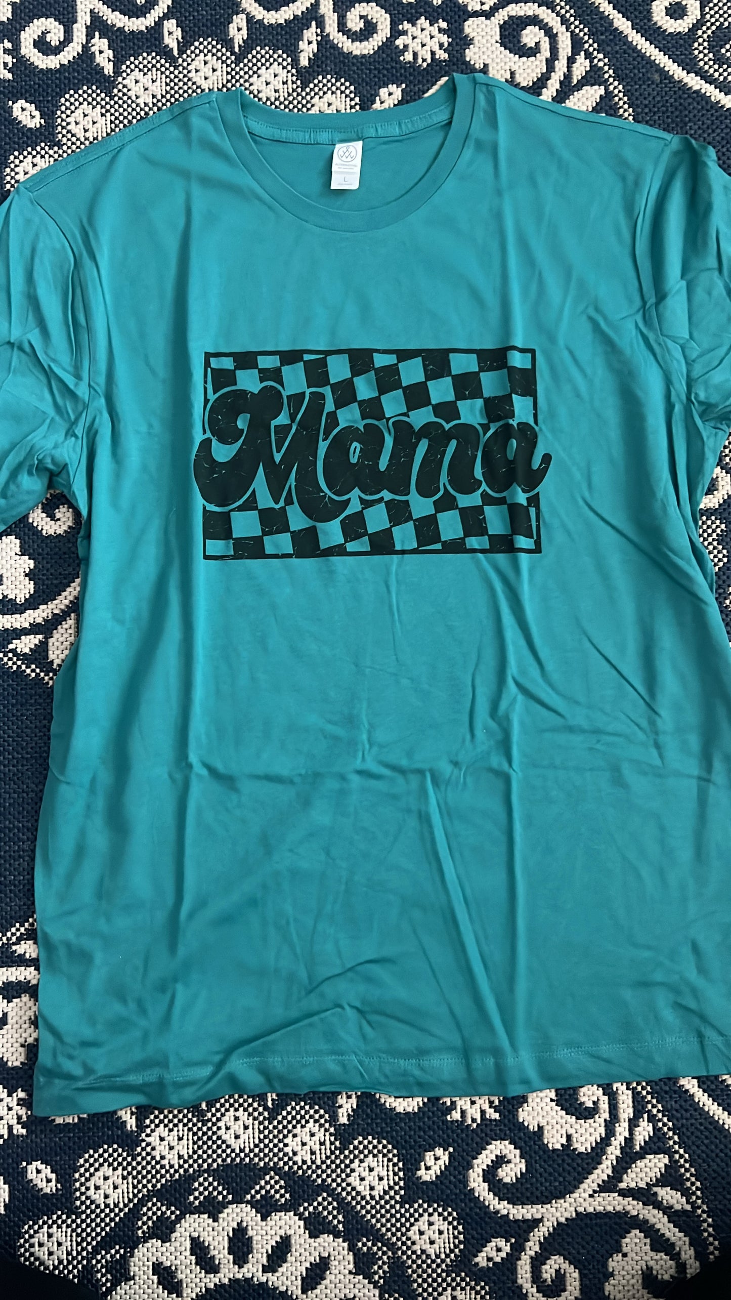 Large teal mama tee
