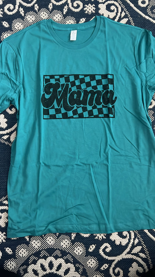 Large teal mama tee