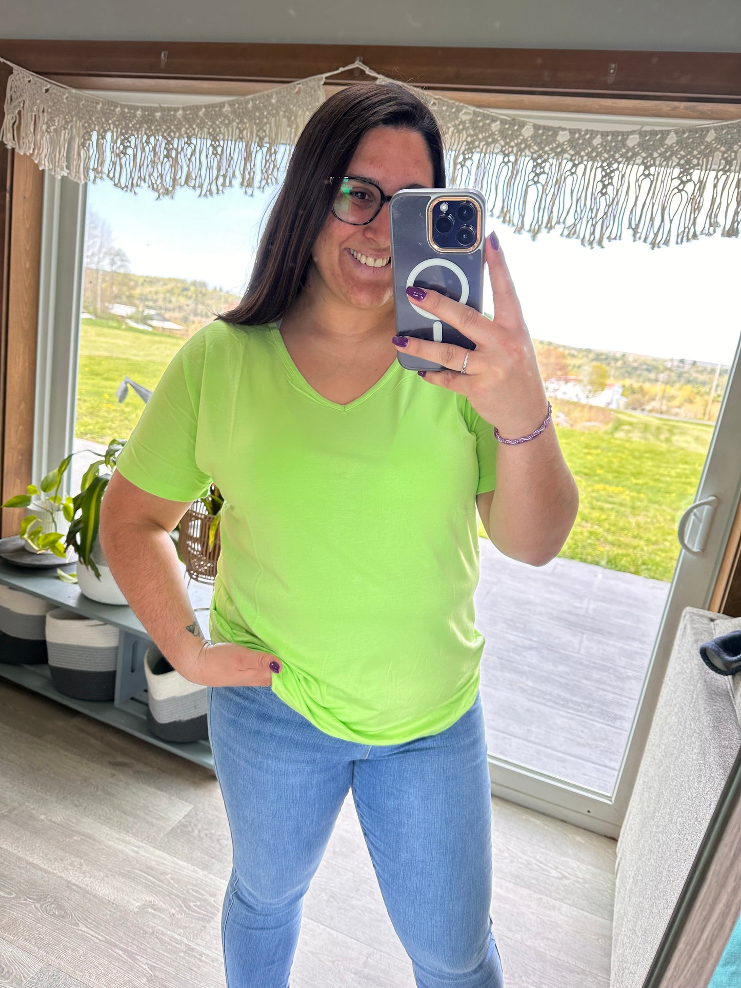 Bright Green Tee - Michelle Mae