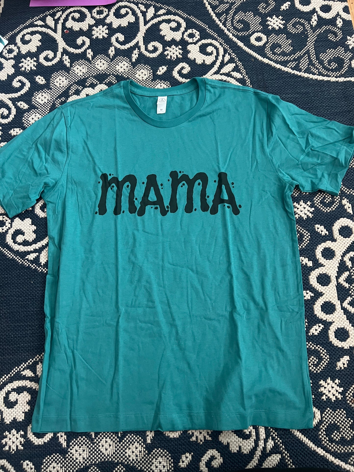 Med teal mama tee