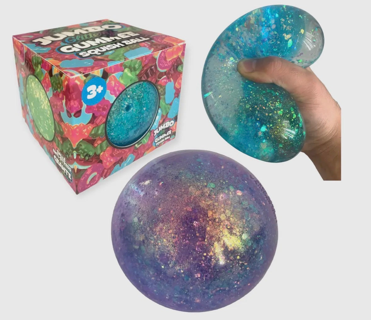 Jumbo glitter squish ball