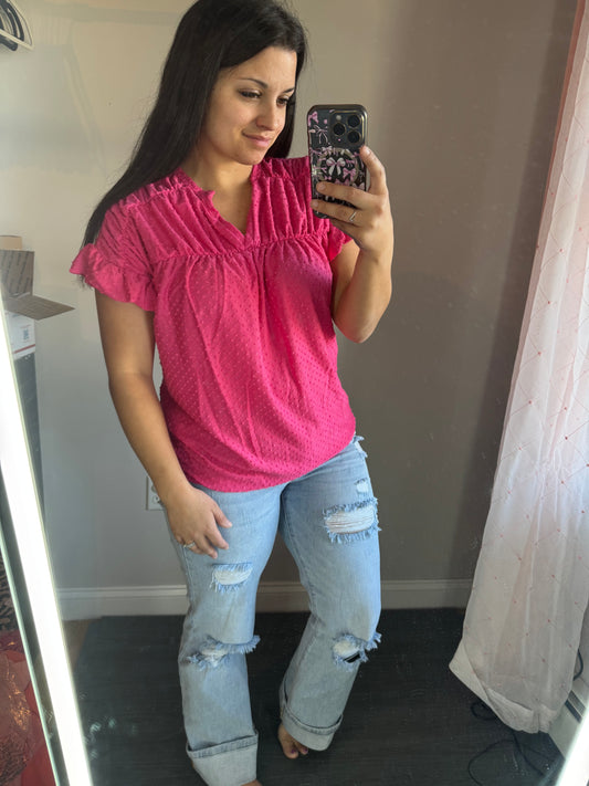 Pink dotted top