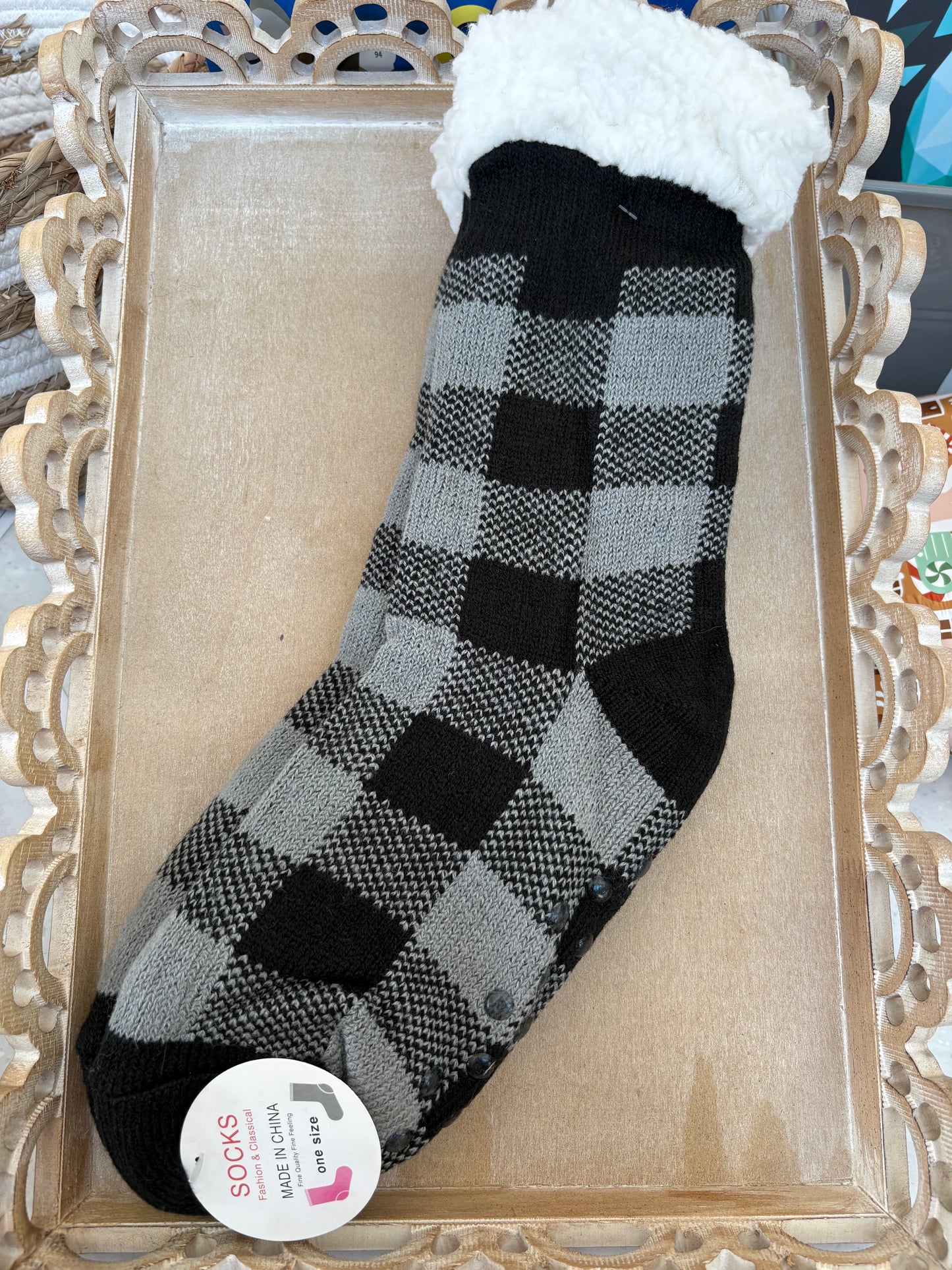 Plaid Slipper Socks