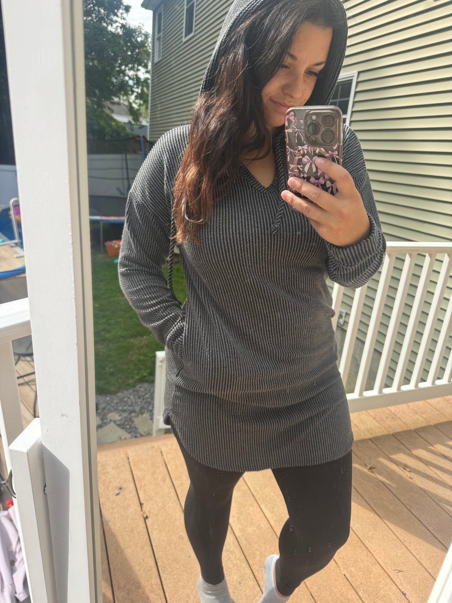 Small black tunic hoodie