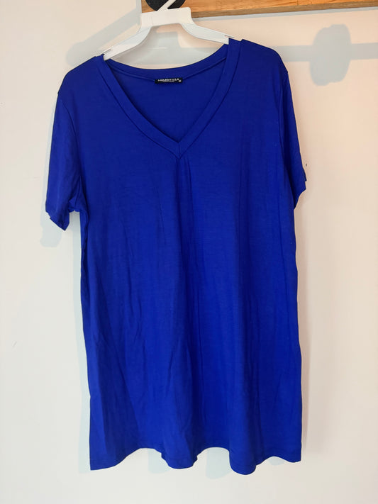 Royal blue V-neck tee