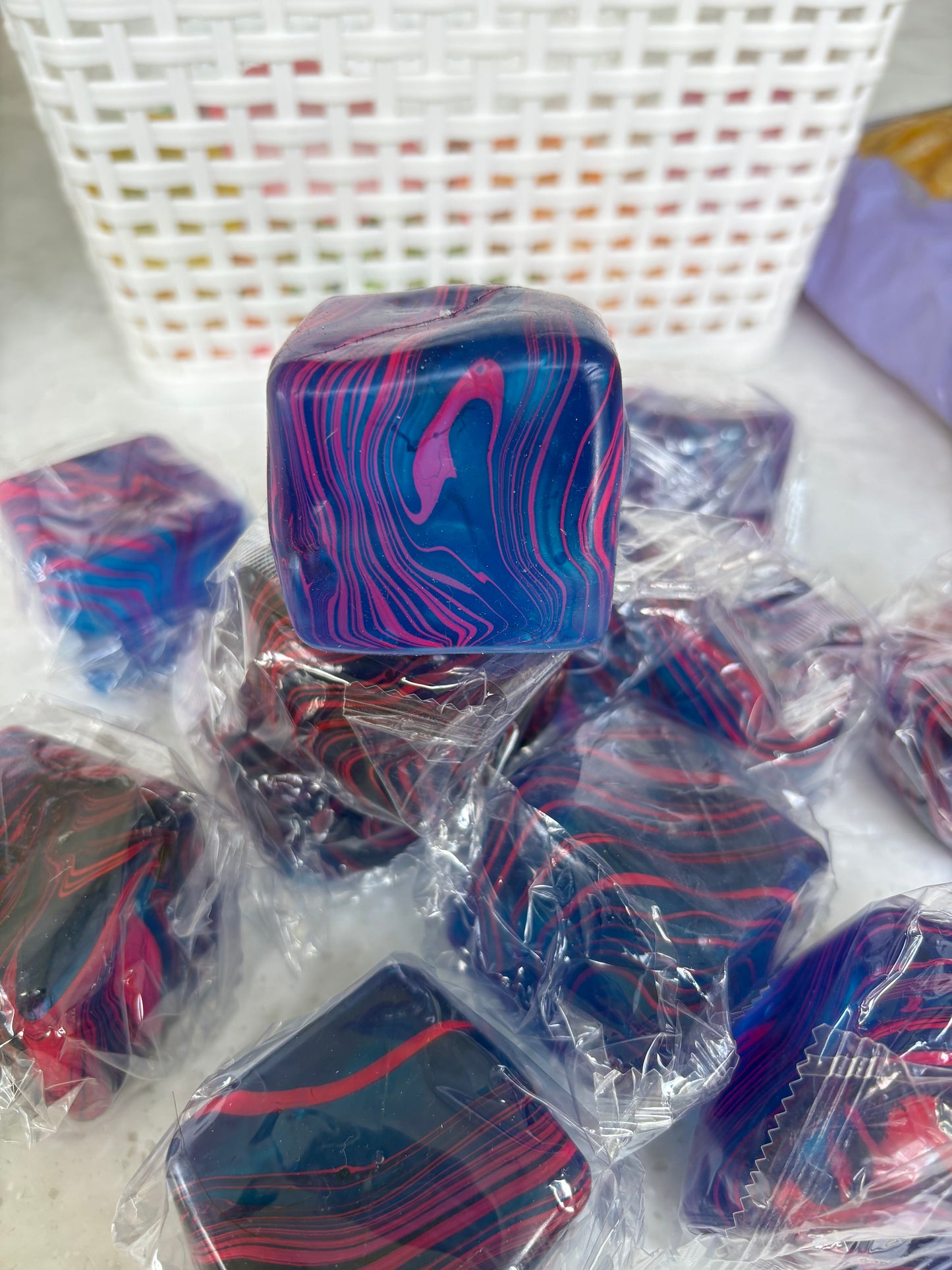 Blue / Pink Marble Sugar Squish