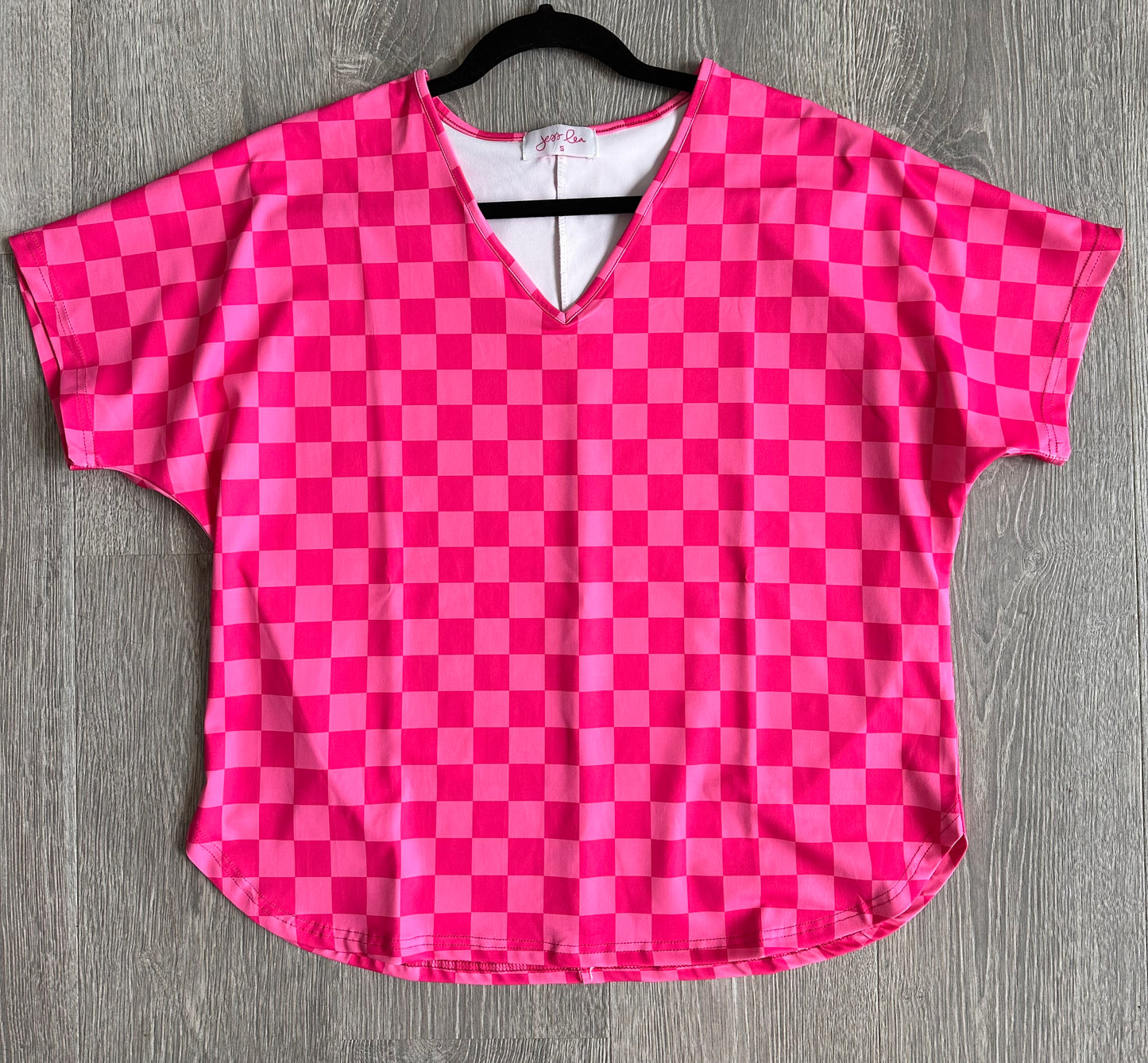 Checked Out Pink Top