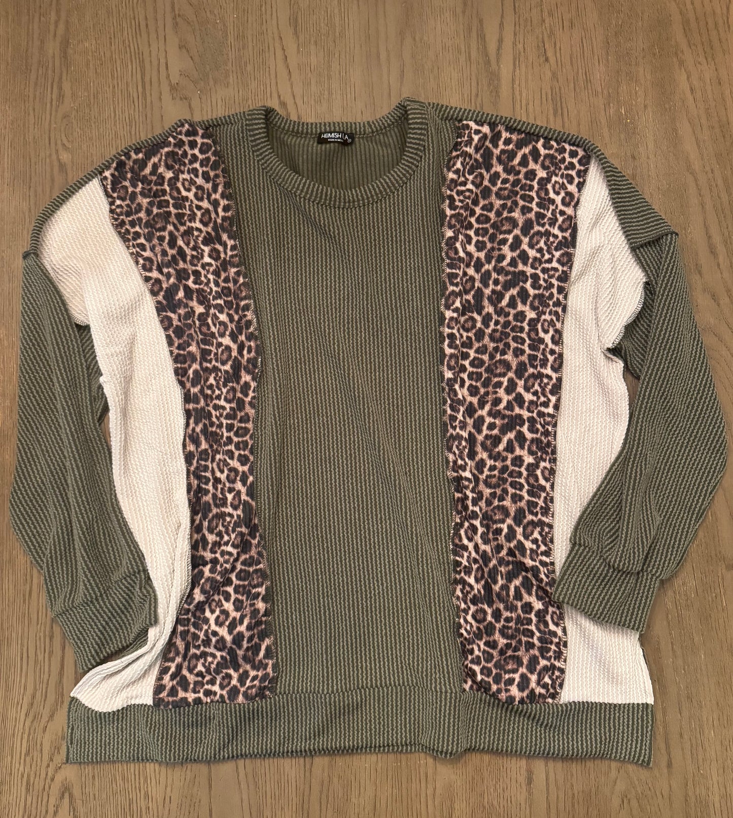 Olive cheetah top