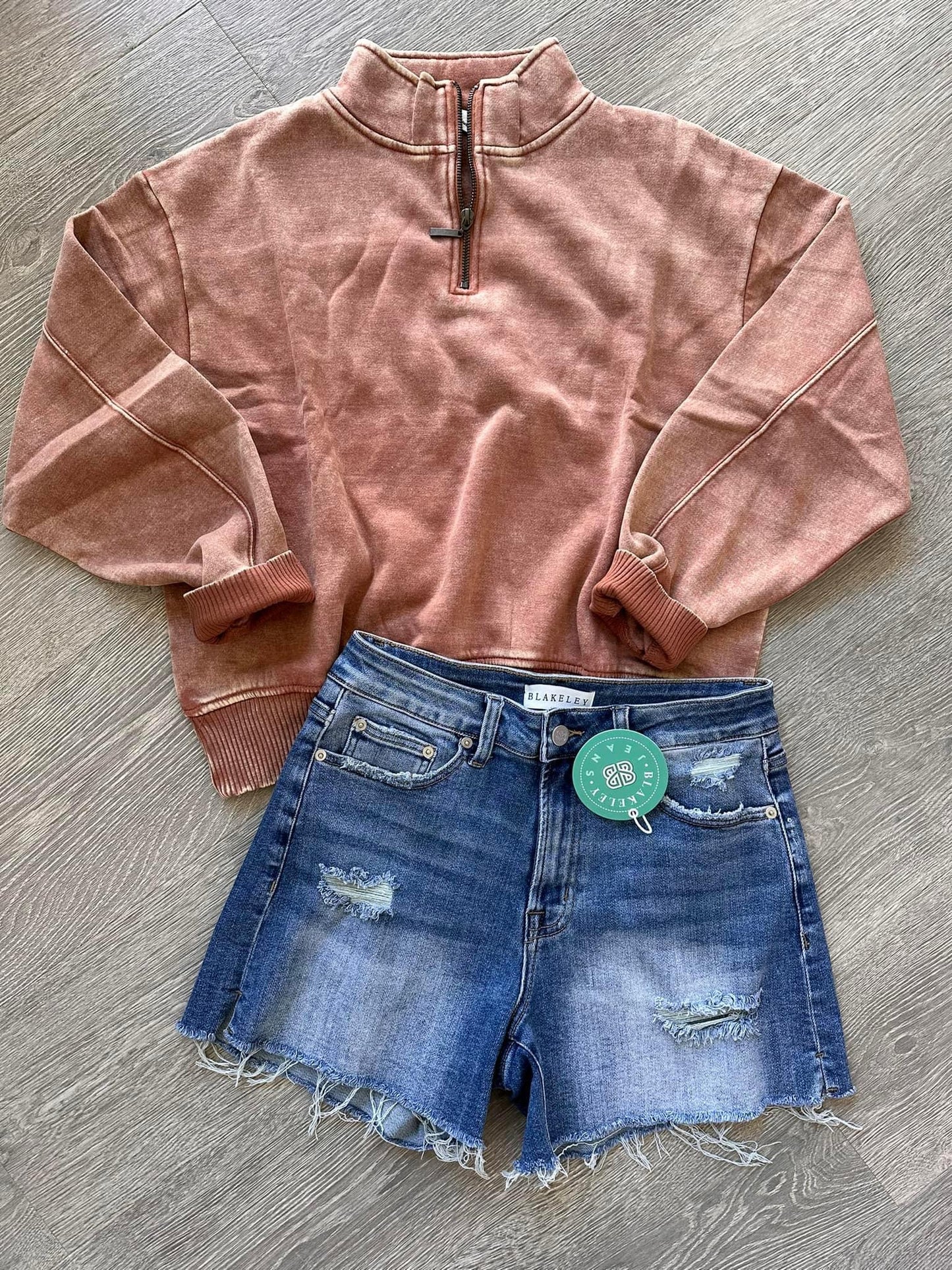 Rust Q zip pullover