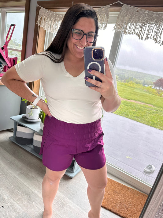 Plum Running Shorts