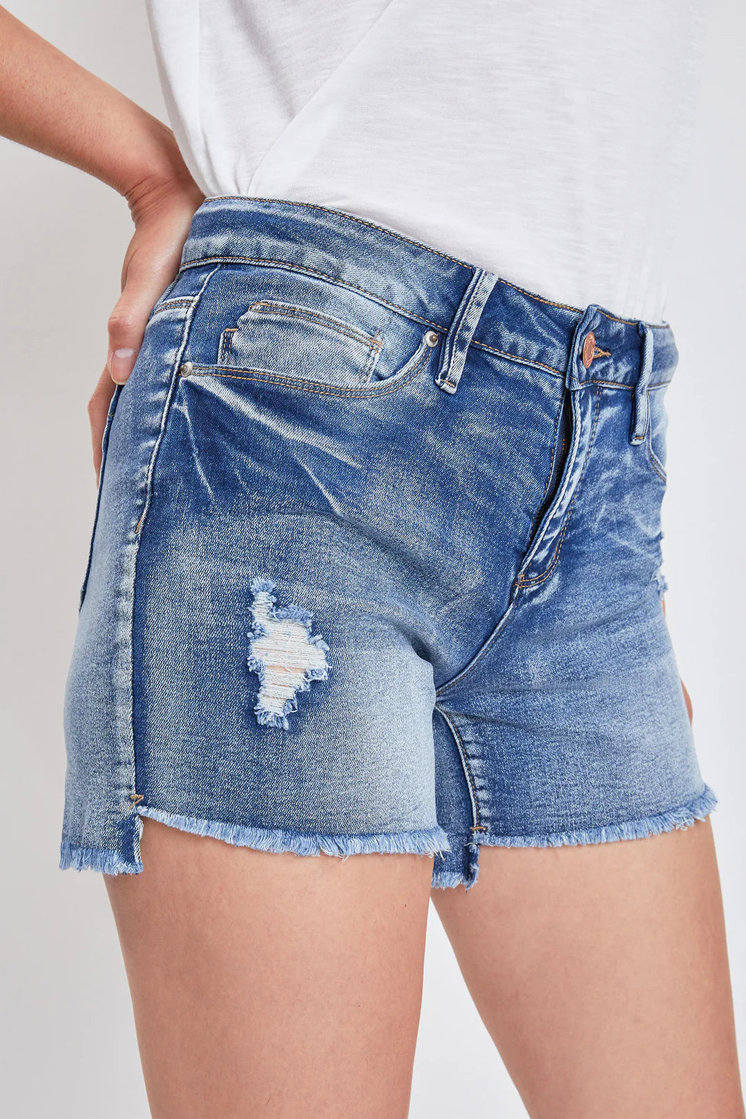 YMI Washed Distressed Shorts