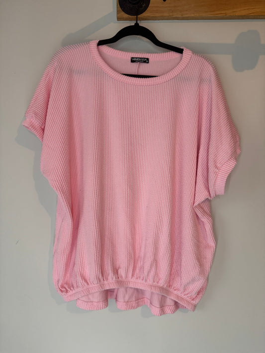 Baby pink ribbed top