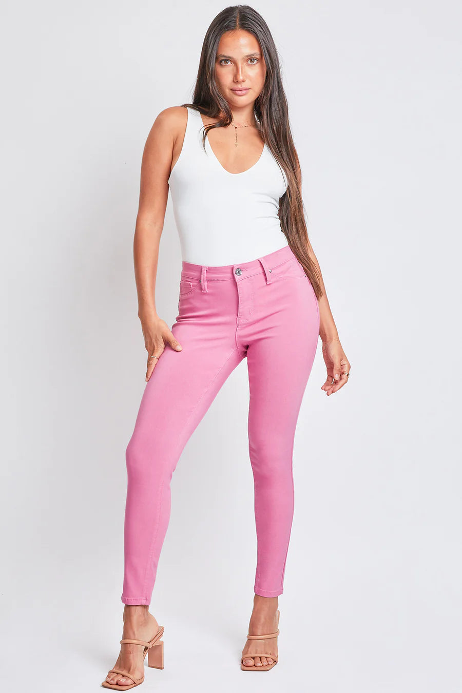 Pink hyperstretch skinnies