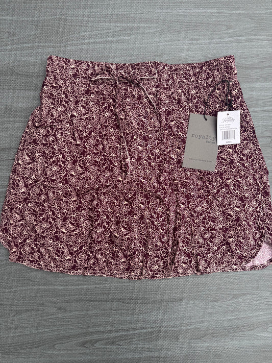 Burgundy floral skort