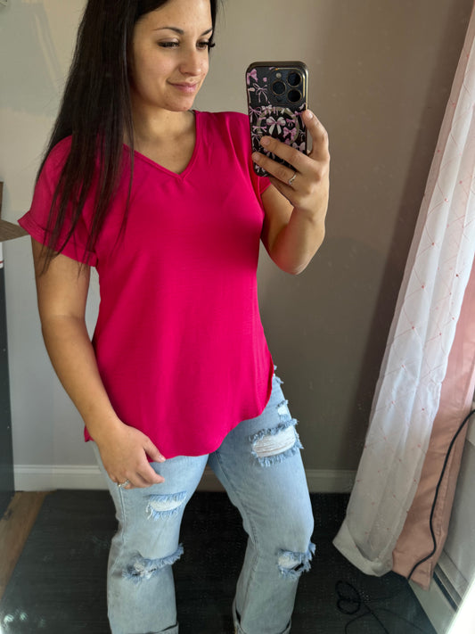 Pink Vneck tee