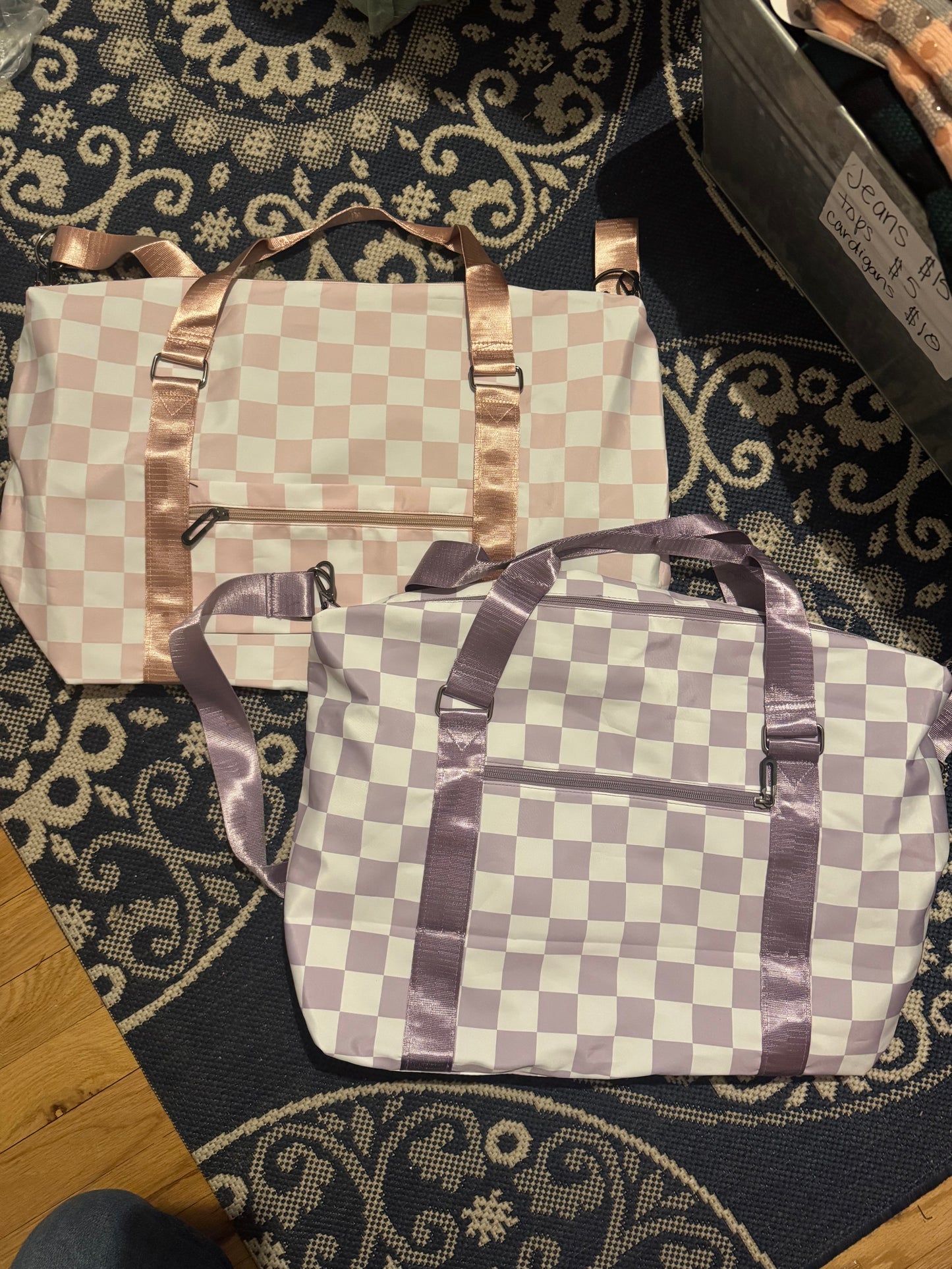 Checker duffle bag