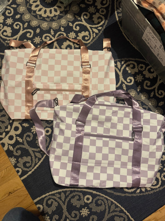 Checker duffle bag