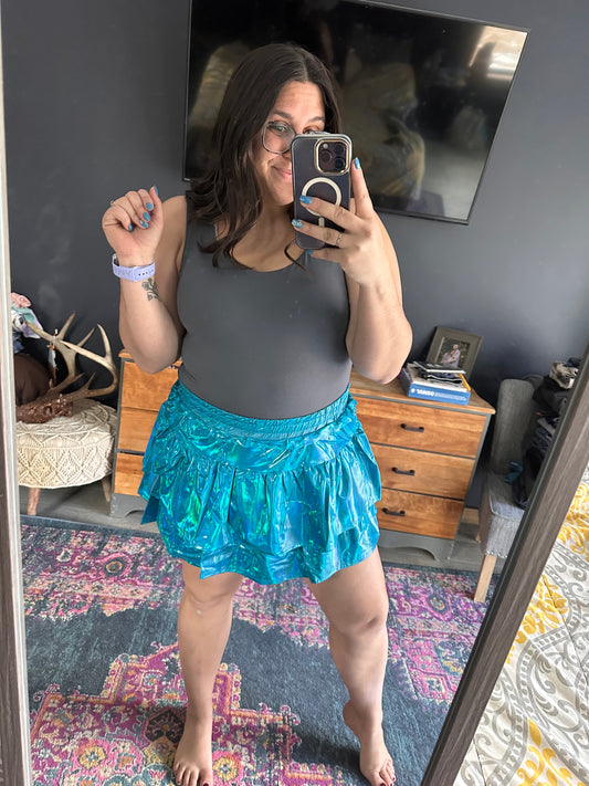 Aqua Ruffle Skort