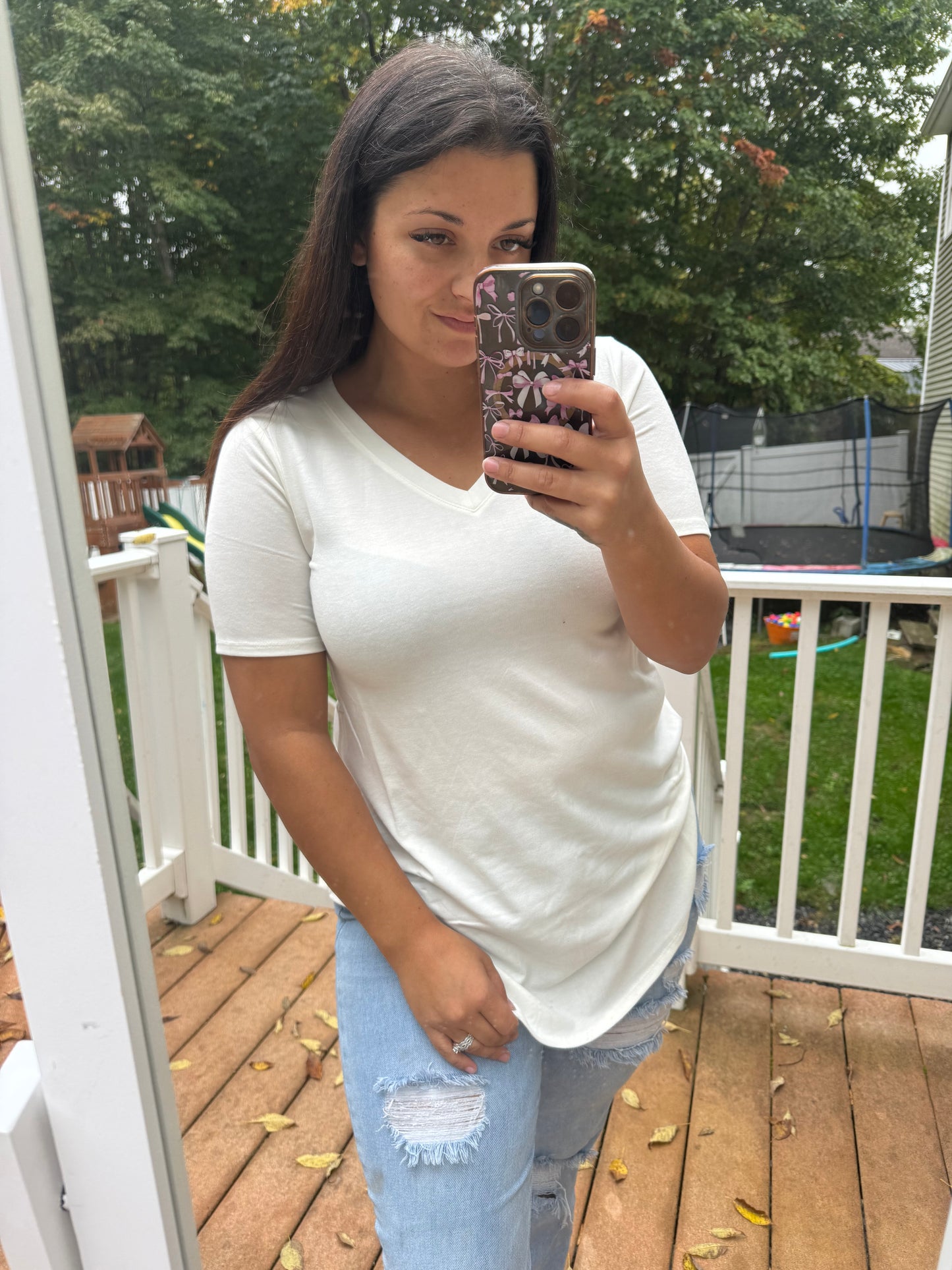 White basic tee