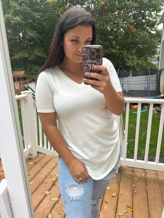 White basic tee