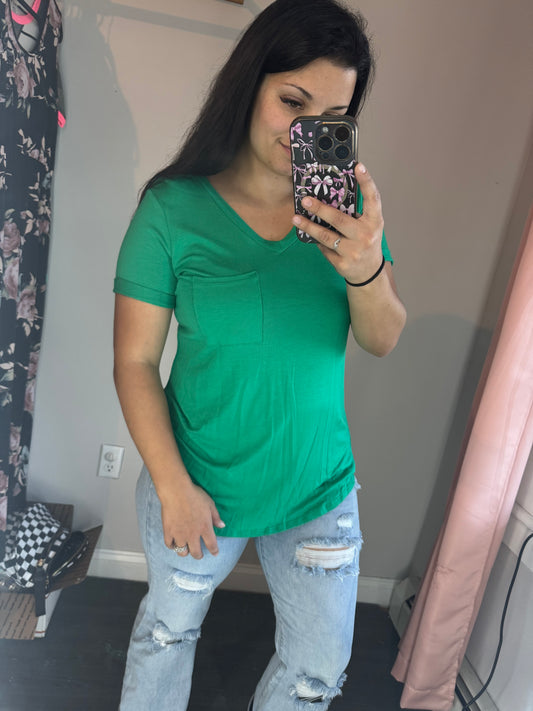 Green pocket tee