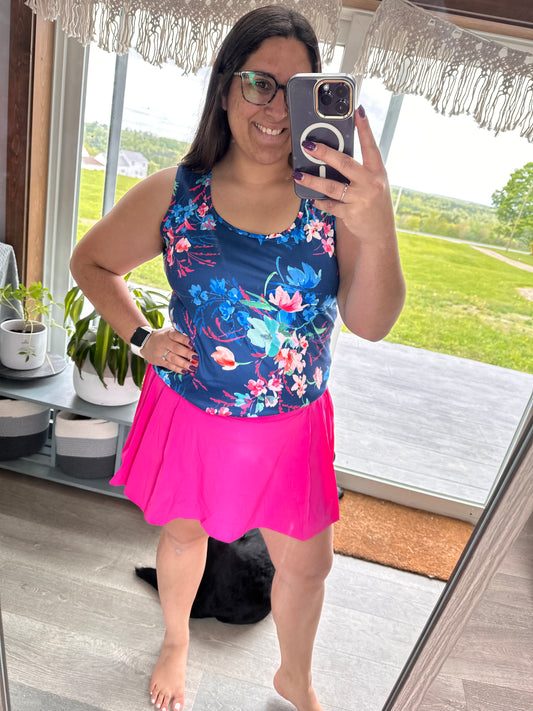 Bright Blue Floral Luxe Tank