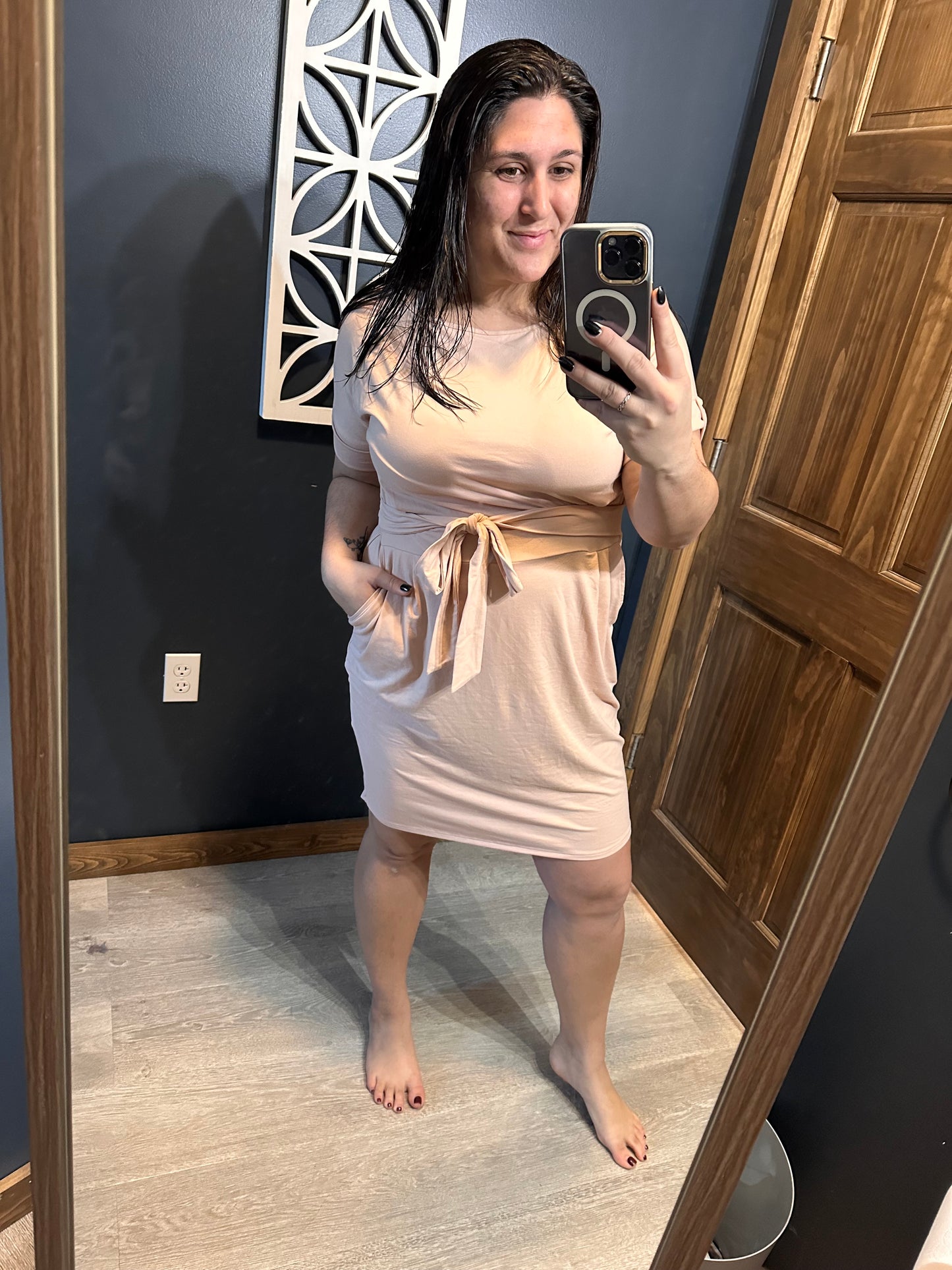 Blush Tie Waist Dress