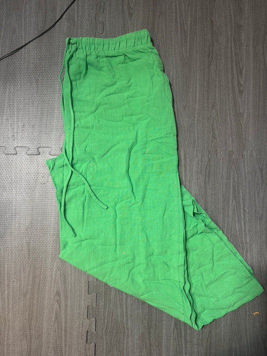 Kelly green linen pants