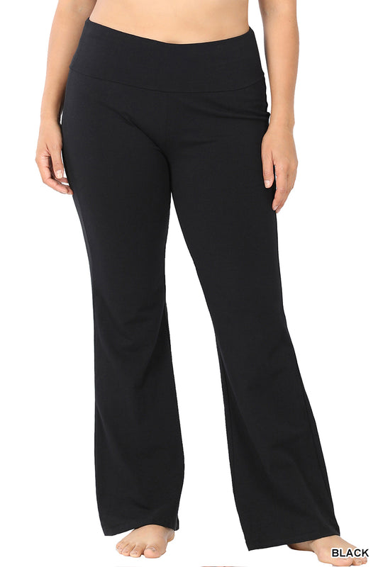 Black Cotton Yoga Pants
