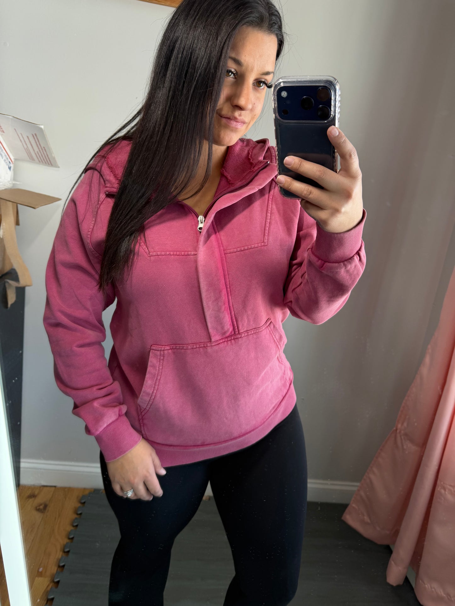Berry quarter zip