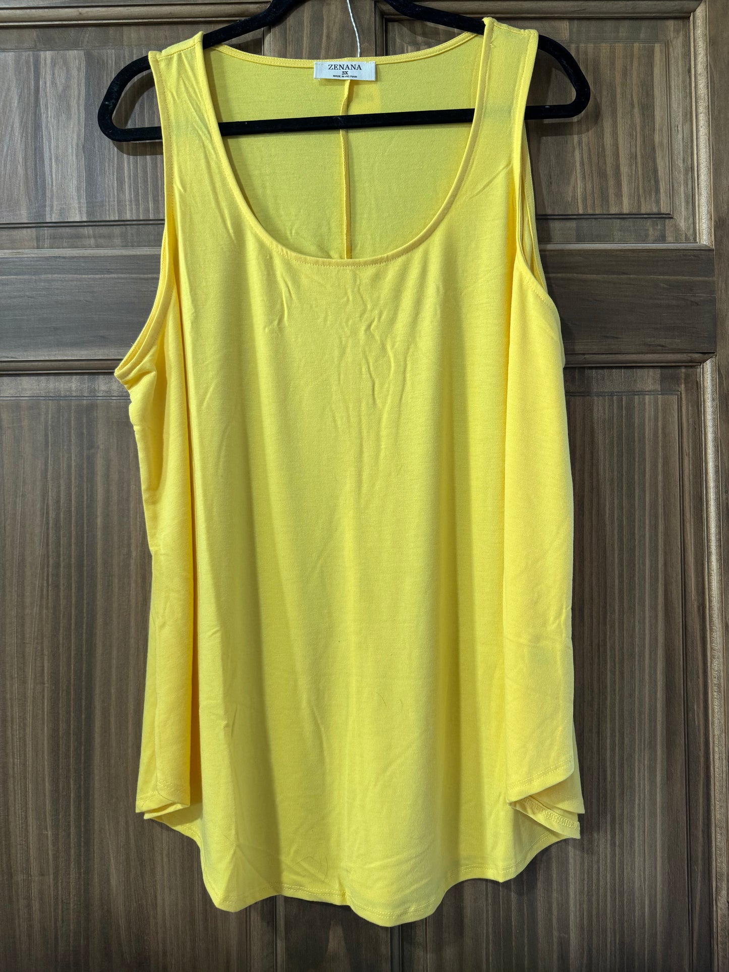 Yellow round hem tank