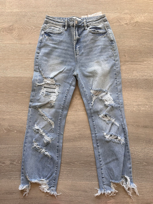 BLAKELEY distressed crop jeans