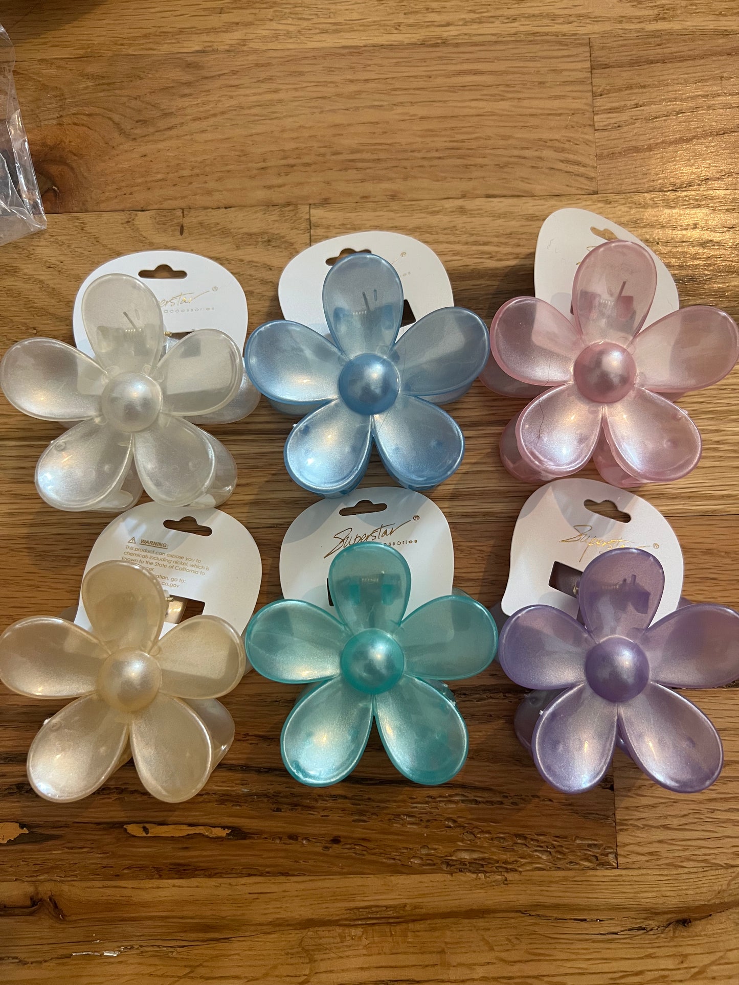 Iridescent flower clip