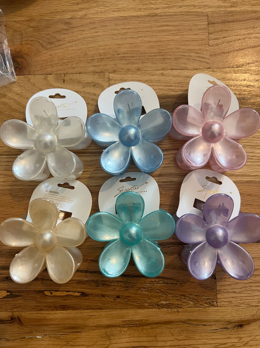 Iridescent flower clip