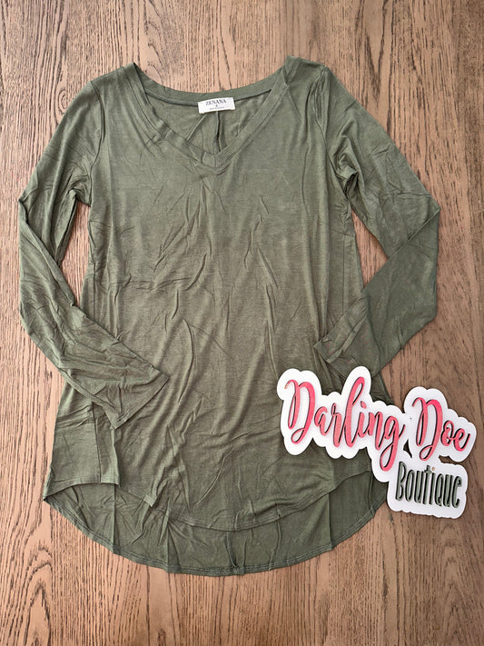 Light olive luxe long sleeve