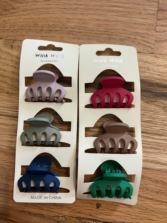 3pk mini claw clip