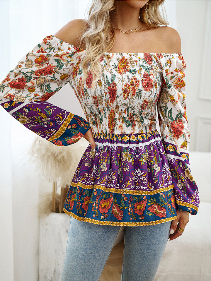 Square Neck Printed Blouse