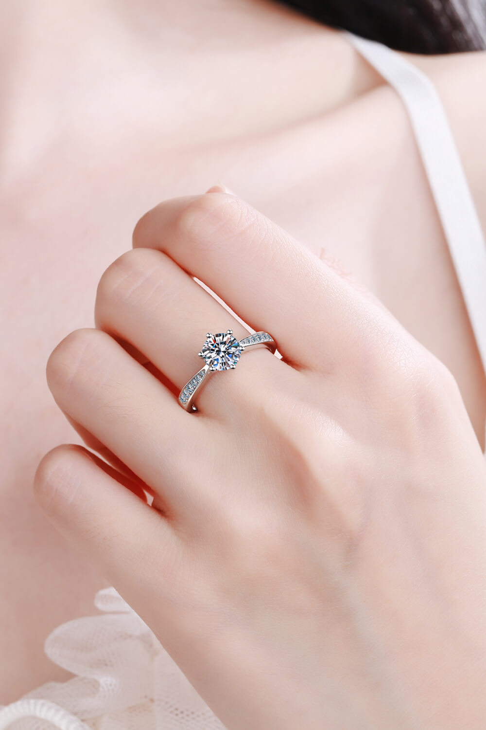 925 Sterling Silver Moissanite Ring