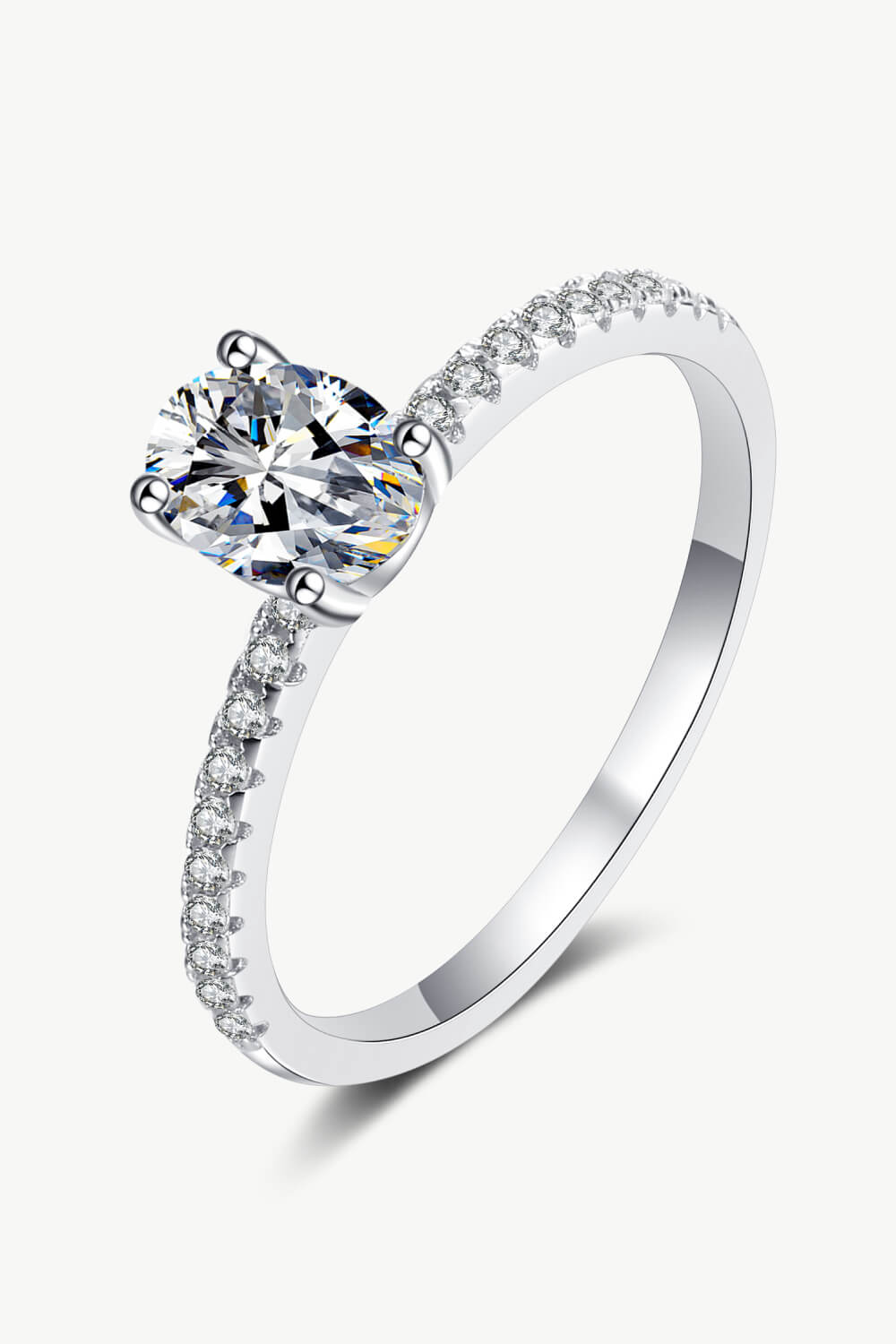 925 Sterling Silver Inlaid 1 Carat Moissanite Ring