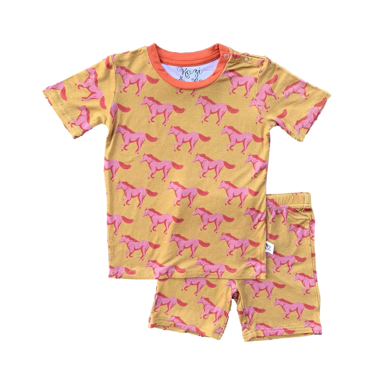 Pink mustangs short sleeve set