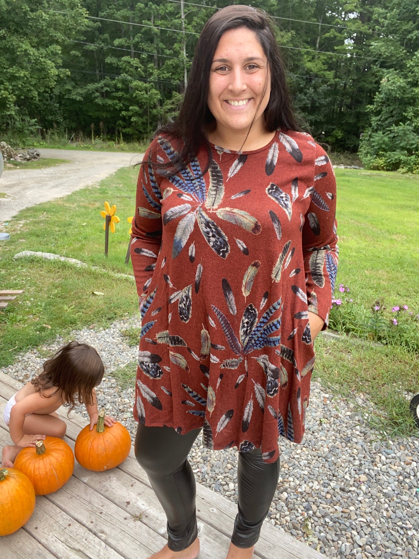 Rust Floral Dress