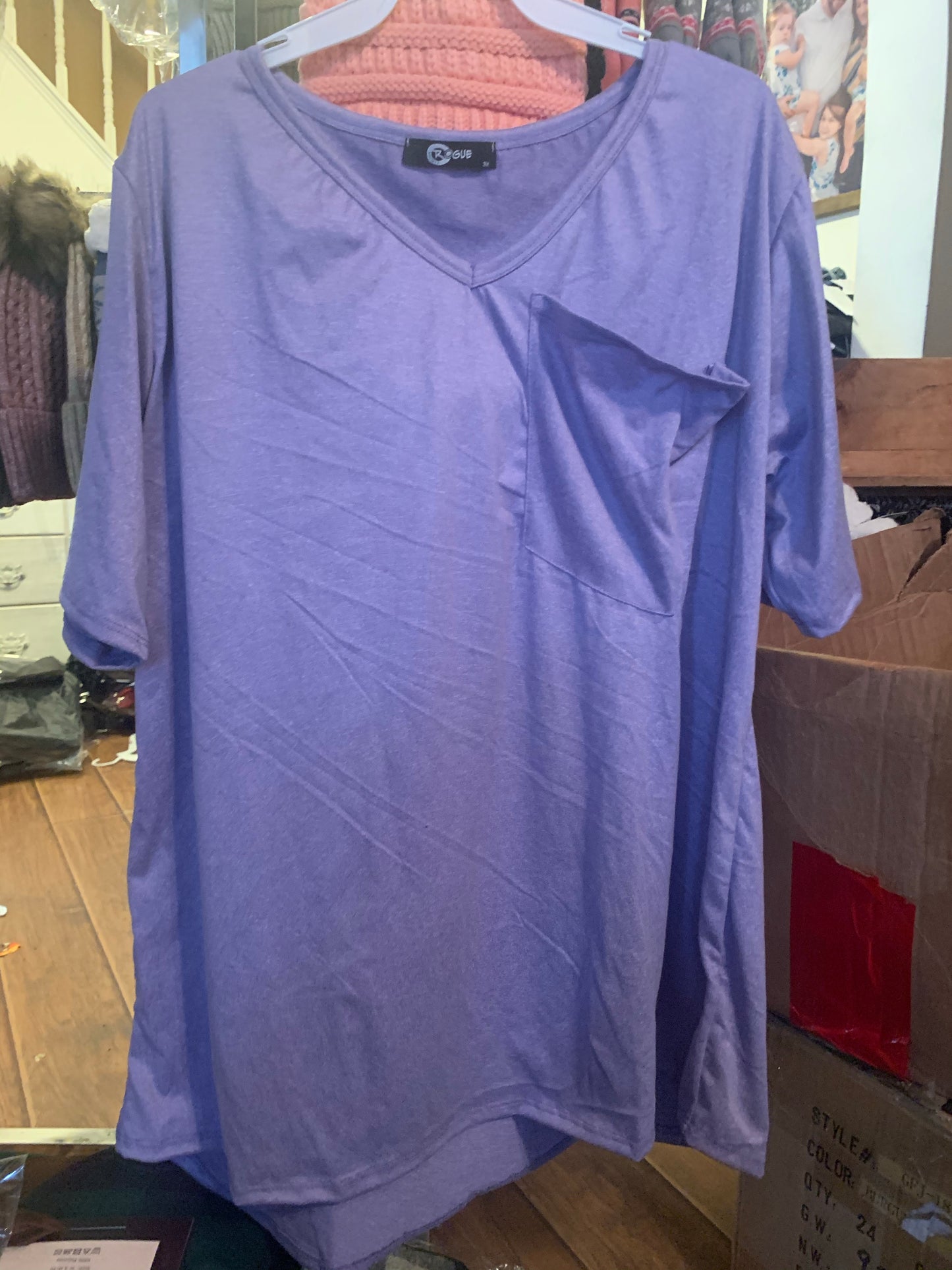 Lavender slouchy pocket tee