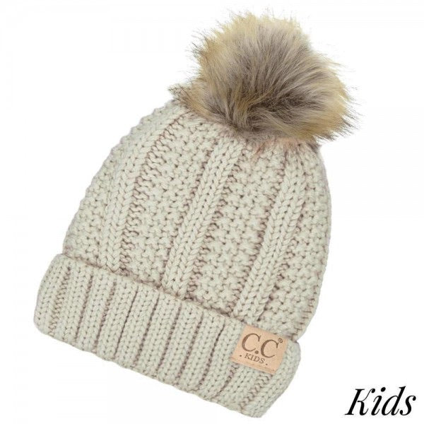 Kids Pom Lined Beanie