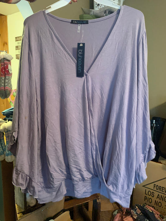 Purple drape ruffle top