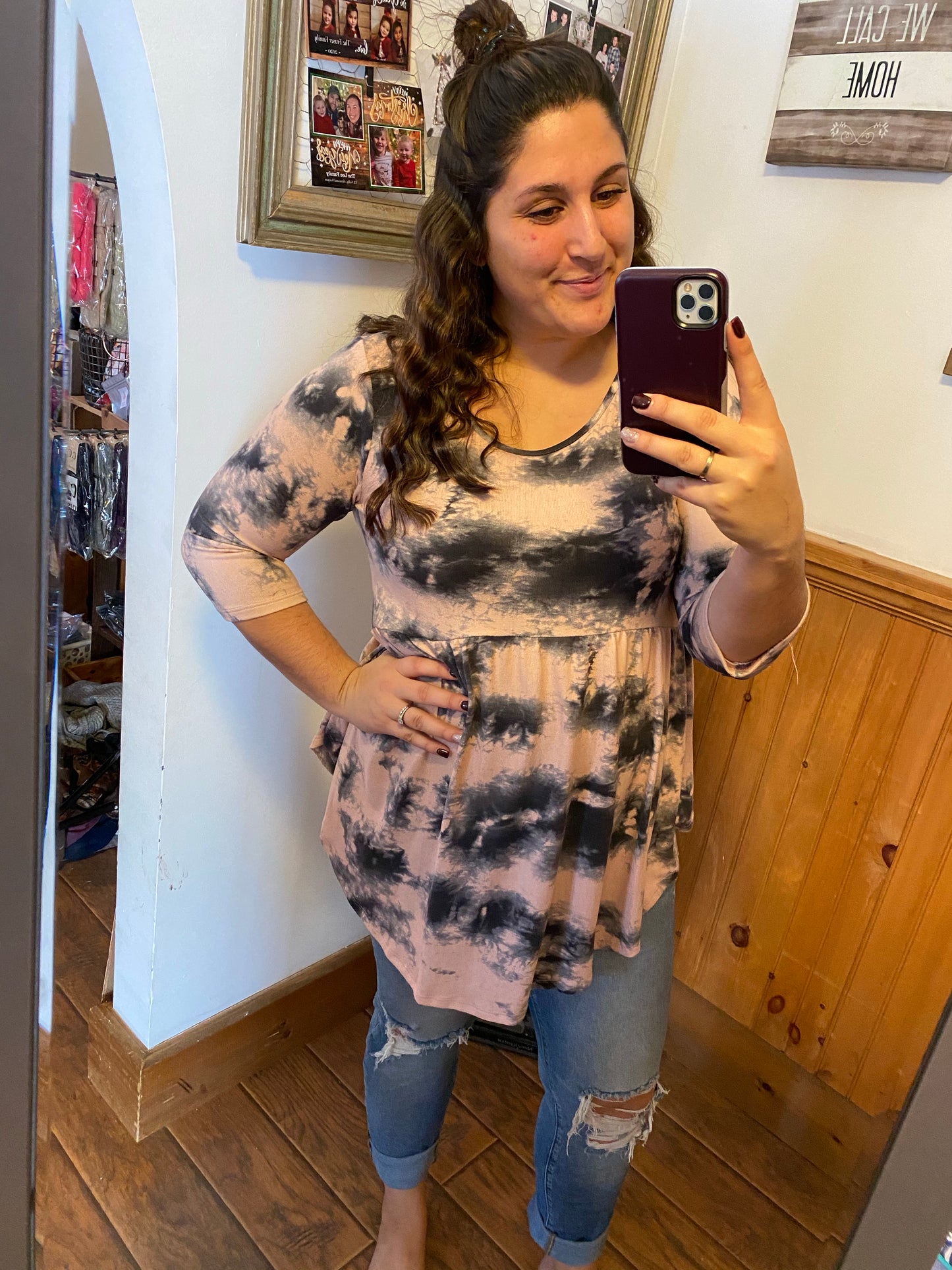 Mauve tie dye babydoll