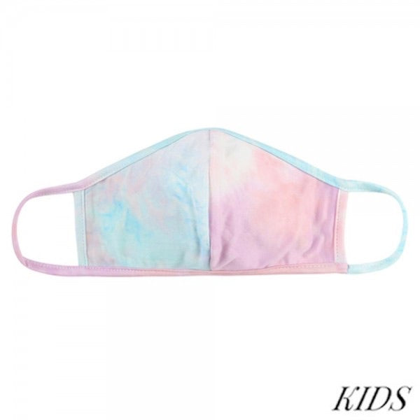 Kids pink/blue Tie Dye Mask