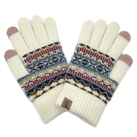 White Printed Glove