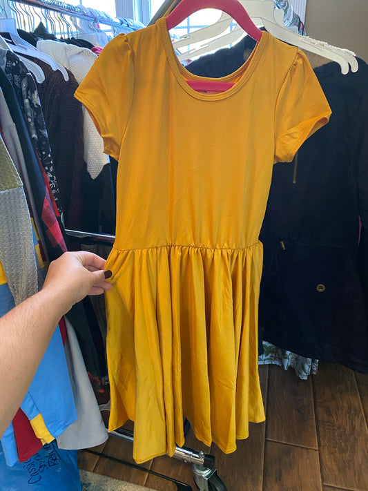 Mustard cap dress