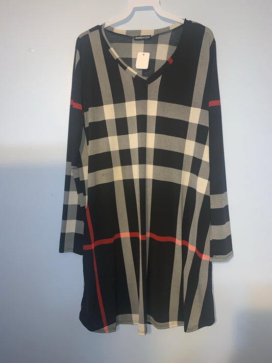 Black plaid dress