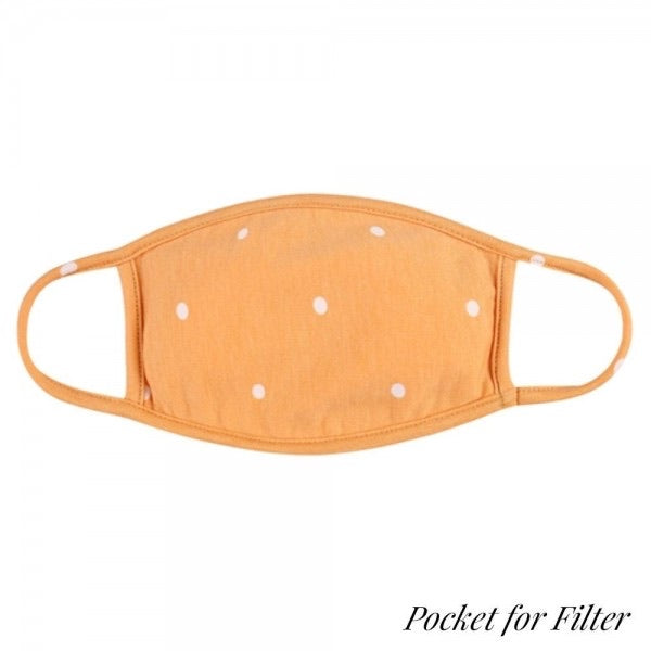 Adult Mustard Polka Dot Mask